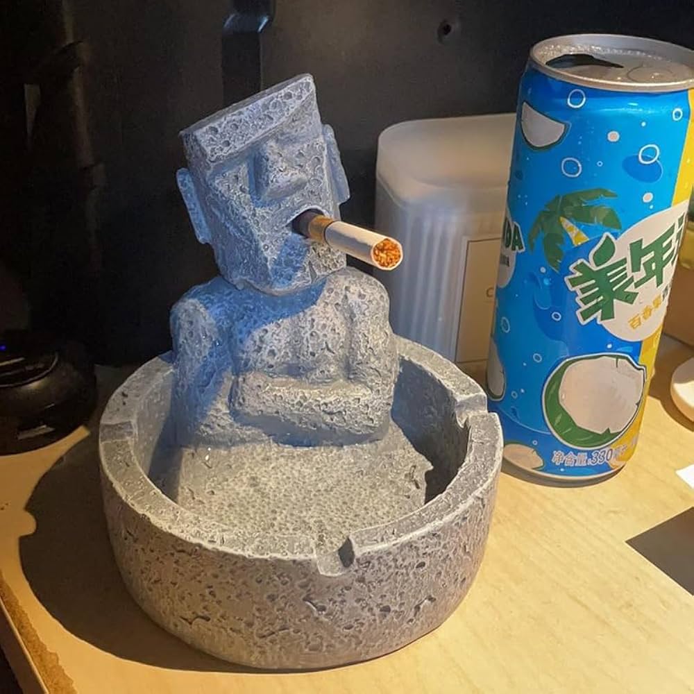 Amazon.co.jp: 灰皿 モアイ像 石像 Moai イースター 携帯灰皿